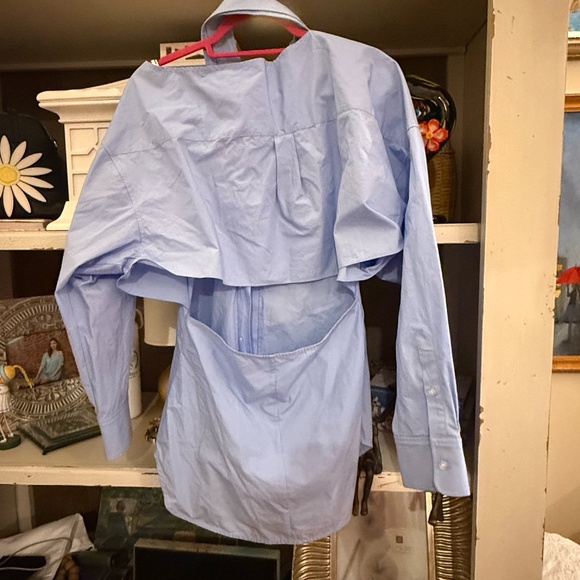 Alexanderwang.t cut out cotton blue shirt Medium M - Picture 5 of 5